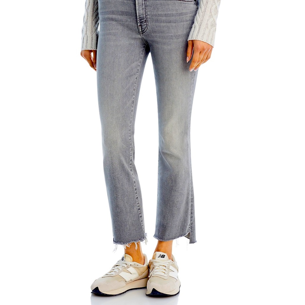 mother denim: The Insider High Rise Crop Step Fray Bootcut Jeans